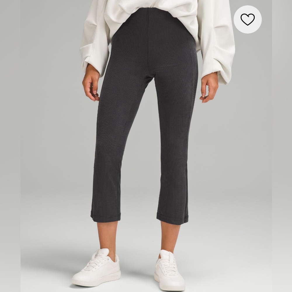 Ribbed Softstreme Zip-Leg High-Rise Cropped Pant 25”